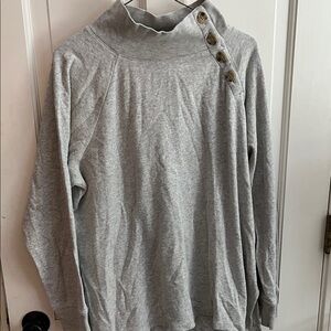 J. Crew Factory Gray Sweater with Button Accents